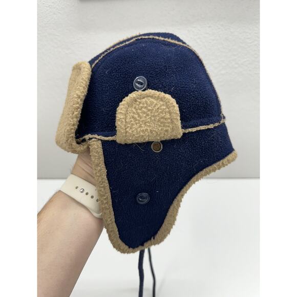 Old Navy Kids Winter Hat Size Small Medium Blue Brown Trapper Hat - Picture 1 of 10
